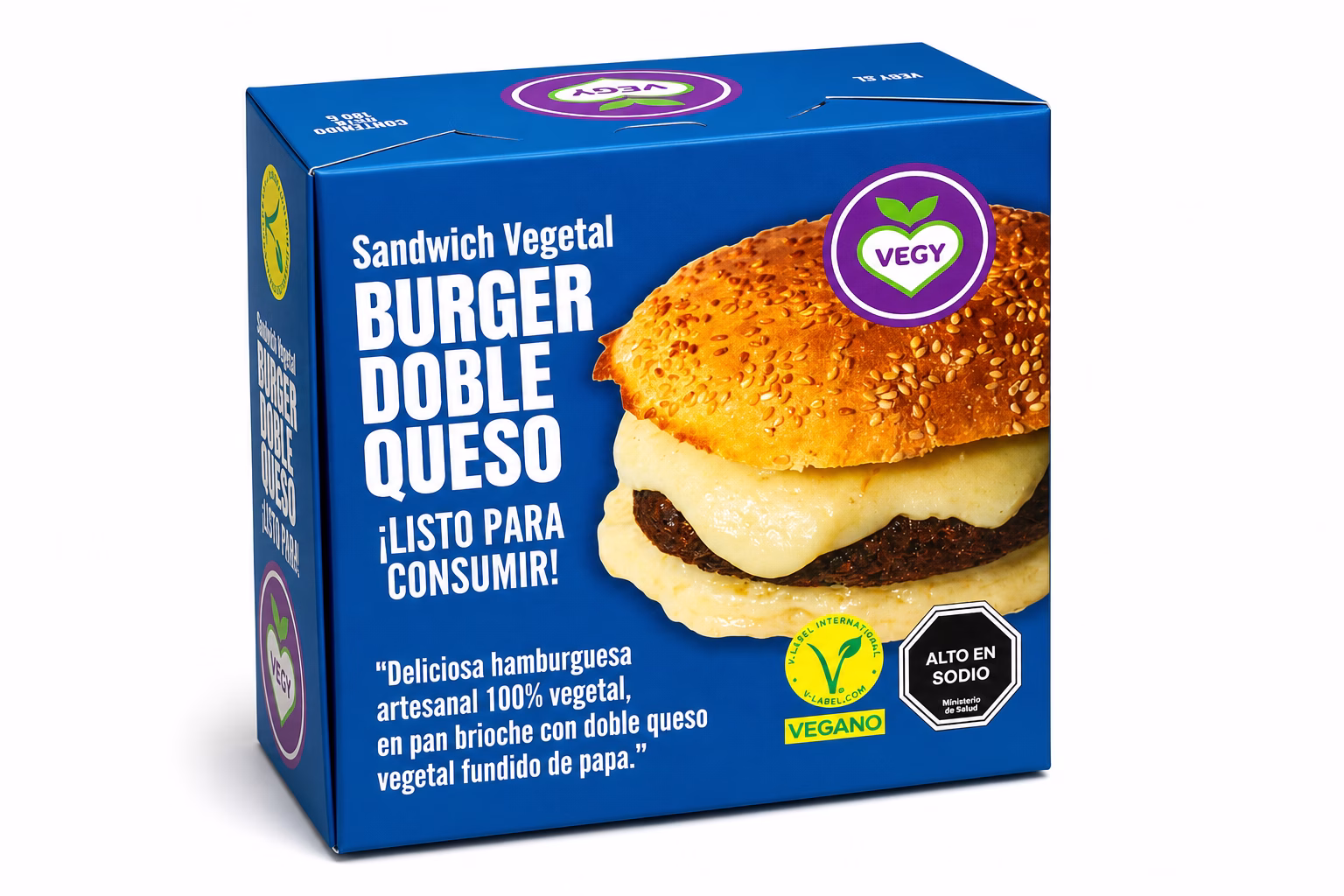 Sandwich Vegetal Burger Doble Queso